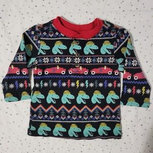 Holiday Dinosaur & Car Fairisle Thermal Henley 2T